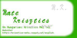 mate krisztics business card